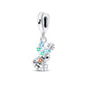 Sterling Silver Music Series Guitar Harp Bag Charm Beads Diy Jewelry Bracelet Accessories Dripping Oil Style