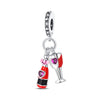 Sterling Silver Music Series Guitar Harp Bag Charm Beads Diy Jewelry Bracelet Accessories Dripping Oil Style