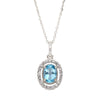 Sterling Silver Natural Color Amethyst Geometric Pendant Collarbone Necklace With Gemstones