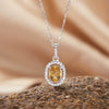 Sterling Silver Natural Color Amethyst Geometric Pendant Collarbone Necklace With Gemstones