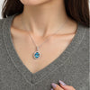 Sterling Silver Natural Color Amethyst Geometric Pendant Collarbone Necklace With Gemstones