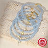 925 Sterling Silver Navy Chalcedony Handmade Beaded Bracelet With Geometric Pattern And Electroplating For Women