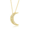 Sterling Silver Necklace With Diamond And Moon Geometric Design For Women