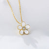 Sterling Silver Oil Dripping Small Flower Pendant Necklace For Women