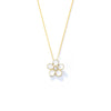 Sterling Silver Oil Dripping Small Flower Pendant Necklace For Women