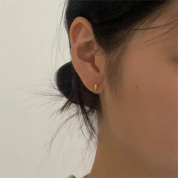 925 Sterling Silver Oval Earrings With Letters Numbers Text Electroplated