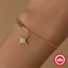 925 Sterling Silver Paper Clip Chain Star Diamond Pendant All Match Fashion Bracelet With Geometric Design And Real Gold Plated Electroplating For Women