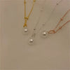 925 Sterling Silver Pearl Geometric Necklace