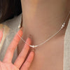 Sterling Silver Plating Geometric Pearl Necklace