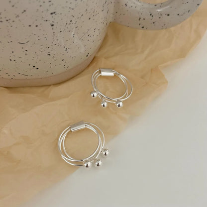 Sterling Silver Plating Geometric Rings