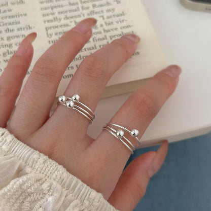 Sterling Silver Plating Geometric Rings