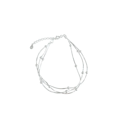 Sterling Silver Plating Geometric Solid Color Bracelets