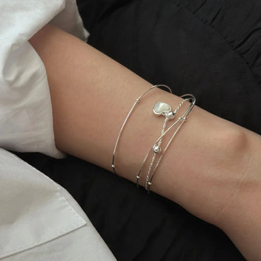 Sterling Silver Plating Geometric Solid Color Bracelets