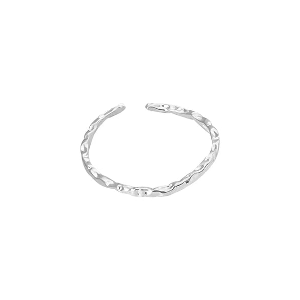 Sterling Silver Plating Geometric Solid Color Open Rings