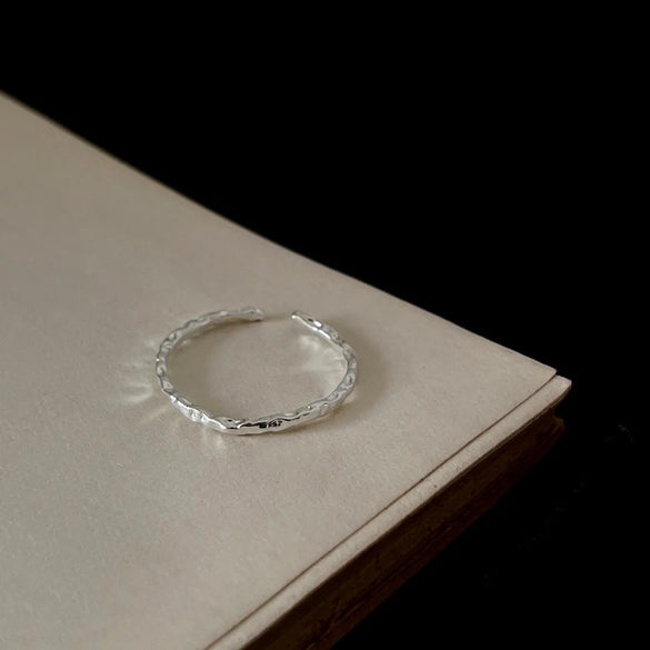 Sterling Silver Plating Geometric Solid Color Open Rings