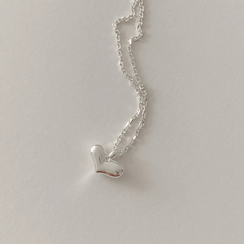 Sterling Silver Plating Heart Shape Pendant Necklace