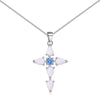 Sterling Silver Plating Inlay Geometric Zircon Pendant Necklace