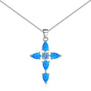 Sterling Silver Plating Inlay Geometric Zircon Pendant Necklace