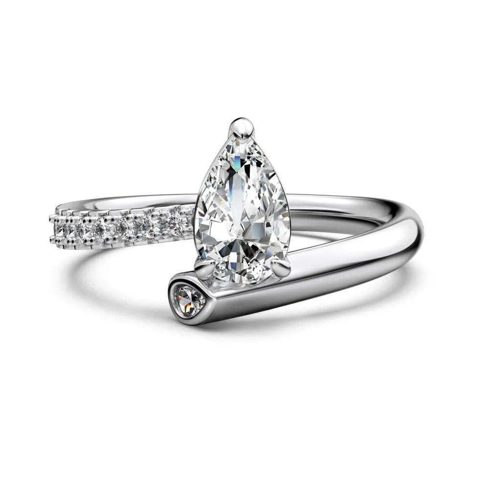 Sterling Silver Plating Inlay Heart Shape Zircon Open Rings Rings