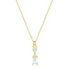 Sterling Silver Plating Solid Color Rhinestones Pendant Necklace