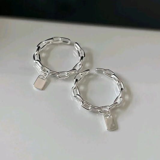 Sterling Silver Plating Solid Color Rings