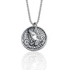 Sterling Silver 925 Prayer Hand Pendant Necklace Geometric Style Electroplated Unisex