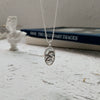 925 Sterling Silver Retro Distressed Guardian Angel Pendant Necklace