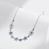 Sterling Silver Rhodium Plated Inlay Flower Zircon Bracelets