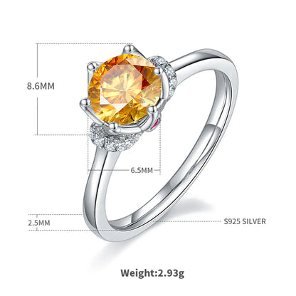 Sterling Silver Rhodium Plated Inlay Round Zircon Rings