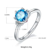 Sterling Silver Rhodium Plated Inlay Round Zircon Rings