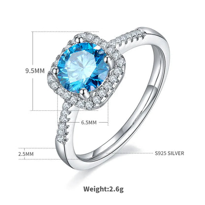 Sterling Silver Rhodium Plated Inlay Round Zircon Rings