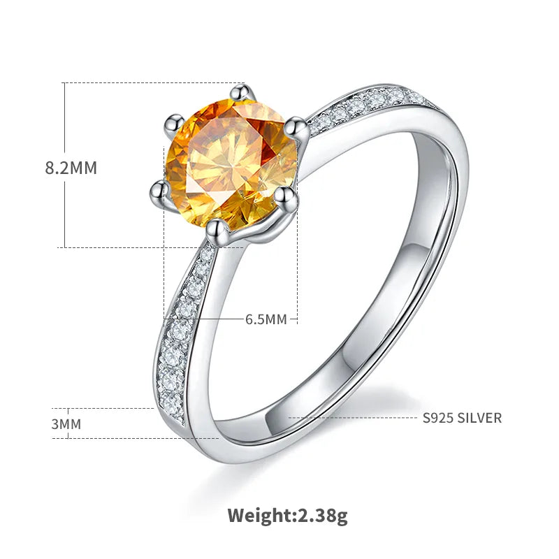 Sterling Silver Rhodium Plated Inlay Round Zircon Rings