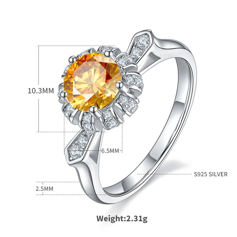 Sterling Silver Rhodium Plated Inlay Round Zircon Rings