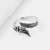 Sterling Silver Ring Retro Geometric Angel And Devil Wings Electroplating Women's