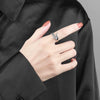 Sterling Silver Ring Retro Geometric Angel And Devil Wings Electroplating Women's