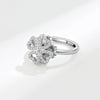 Sterling Silver Rotating Clover Ring For Women Electroplated Adjustable Open Band Anxiety Relief Spinner Ring