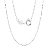 Sterling Silver Round Bead Ball Chain Necklace Simple Geometric Style Unisex Sweater Chain With Electroplated Finish