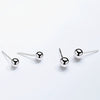 Sterling Silver Round Bead Stud Earrings For Men And Women Smooth Geometric Ball Design With Silver Ear Posts