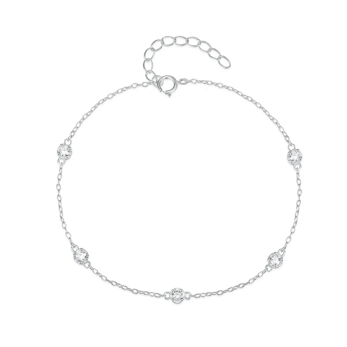 Sterling Silver Round Plating Inlay Bracelets