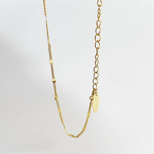 Sterling Silver Round Sequin Necklace Geometric Style