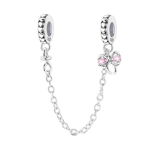 Sterling Silver Safety Chain Diy Jewelry Accessories Bracelet With Dripping Oil Design