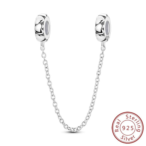 Sterling Silver Safety Chain Diy Jewelry Accessories Bracelet With Dripping Oil Design