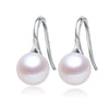 Sterling Silver Shell Pearl Drop Earrings For Women Minimalist Natural Ear Hook Jewelry