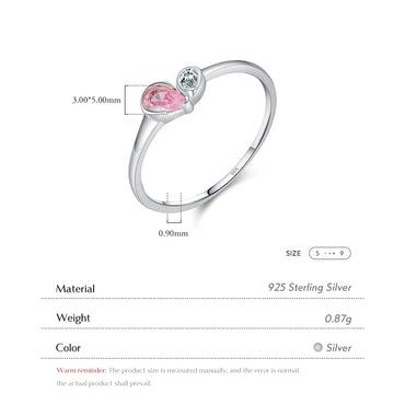 Sterling Silver Silver Plated Cute Sweet Commute Inlay Heart Shape Zircon Rings