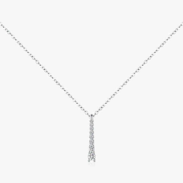 Sterling Silver Silver Plated Elegant Simple Style Plating Inlay Water Droplets Moissanite Pendant Necklace