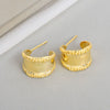 925 Sterling Silver Simple Retro Elegant Wide Drop Earrings For Women Minimalist Silver Jewelry