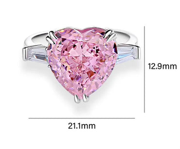 Sterling Silver Simple Style Classic Style Heart Shape Inlay High Carbon Diamond Rings