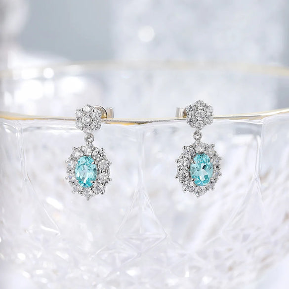 Sterling Silver Simple Style Classic Style Inlay Solid Color Lab-Grown Gemstone Drop Earrings