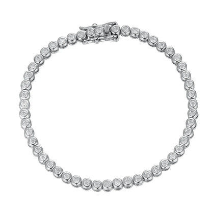 Sterling Silver Simple Style Classic Style Inlay Solid Color Moissanite Zircon Bracelets