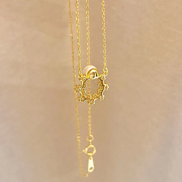 Sterling Silver Simple Style Classic Style Inlay Solid Color Zircon Pendant Necklace